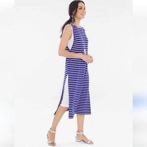 Chicos Blue And White Striped Dress Size 3/XL